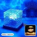Cadeauset: Rimpellamp Kubus met Saturnus-kristalbol